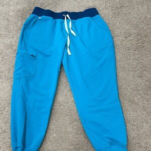FIGS High Waisted Teal Jogger Scrub Pants